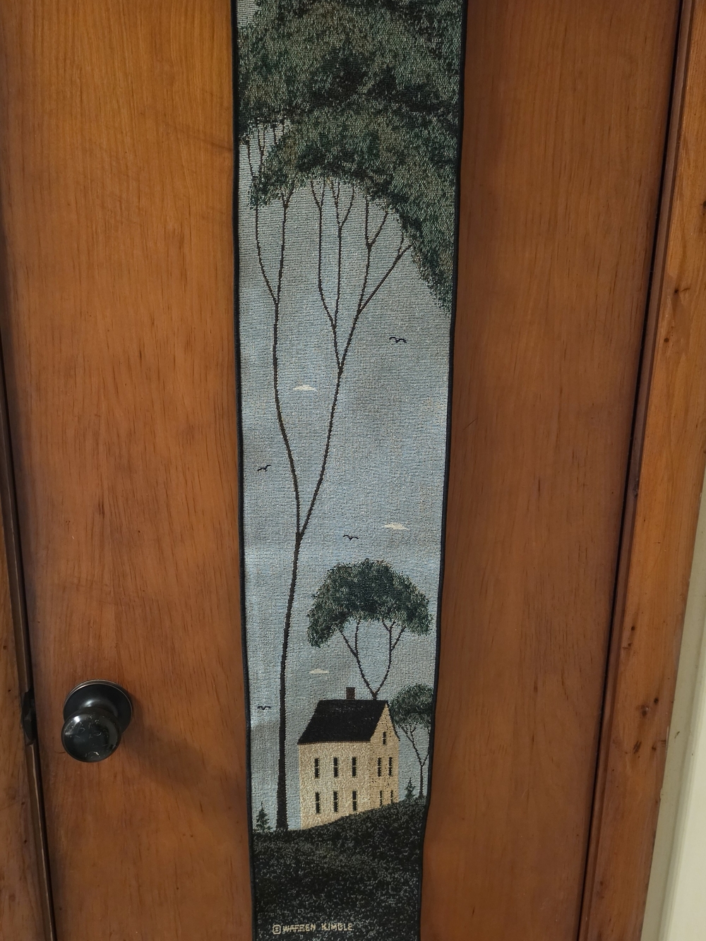 Warren Kimble Scenic House & Trees Wall Tapestry - Blue, Green, Beige